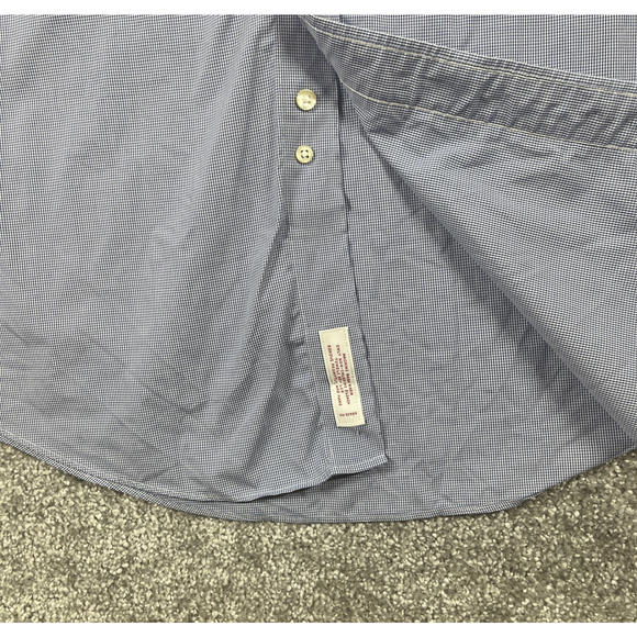 Brooks Brothers Dress Shirt Mens 17 4 5 Non Iron Button Down Cotton Blue - Picture 4 of 12